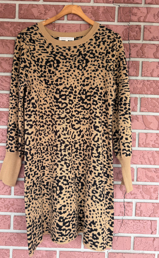 8561 Madison + Hudson cheetah sweater dress