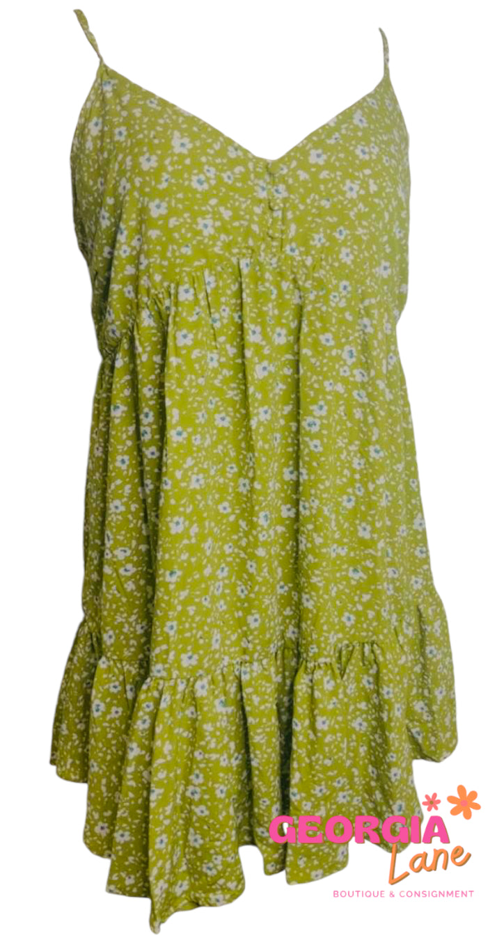 Green Apple Fl Fall Dress