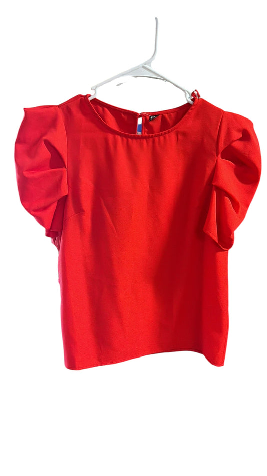 SHEIN red puff sleeve top