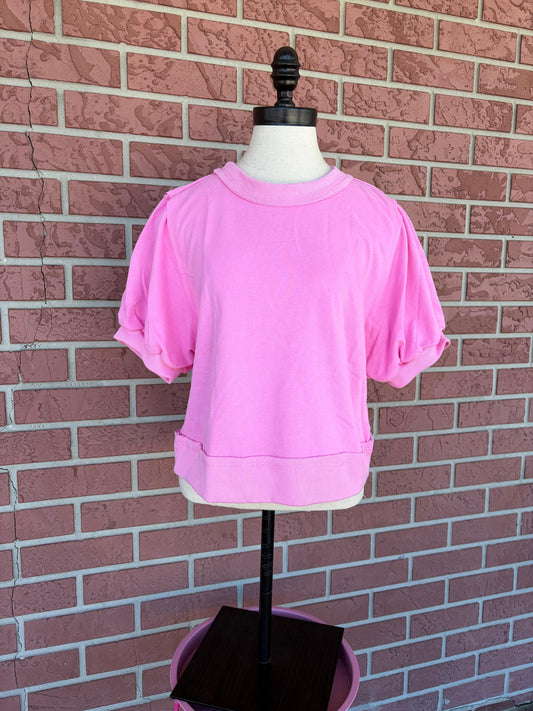 Hot Pink Peek a Boo Back top