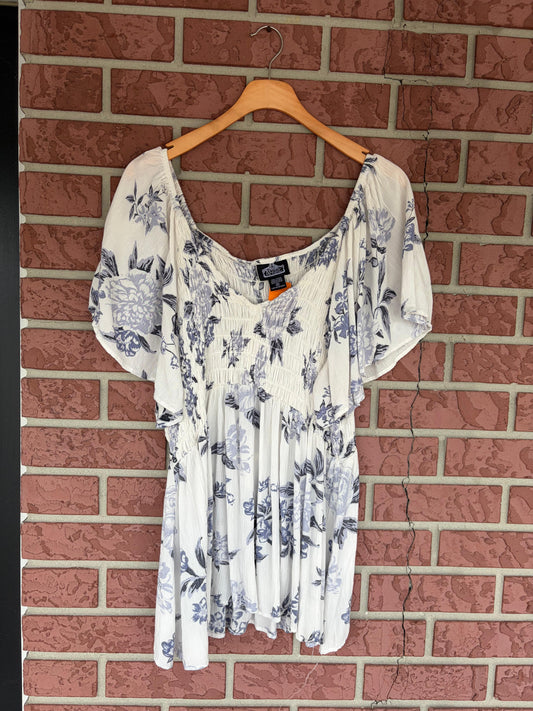 Angie floral tunic purple lavender