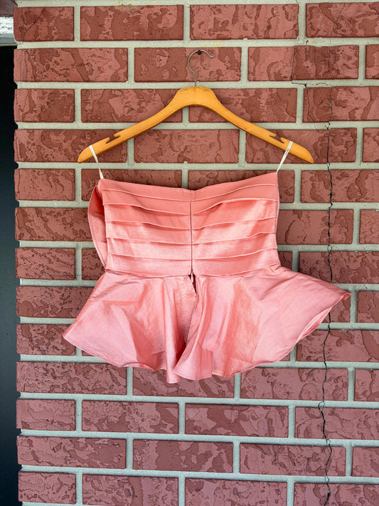 Forever 21 Pink bow statement strapless top