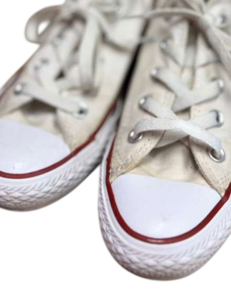 Converse shoes tan red white