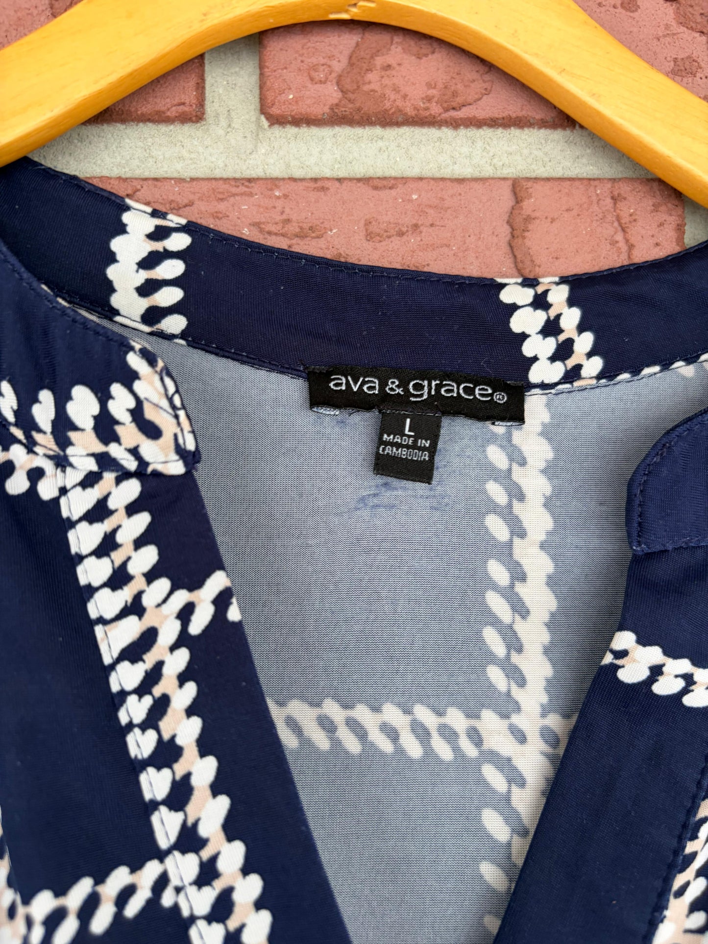 Ava & Grace Blue and White Top