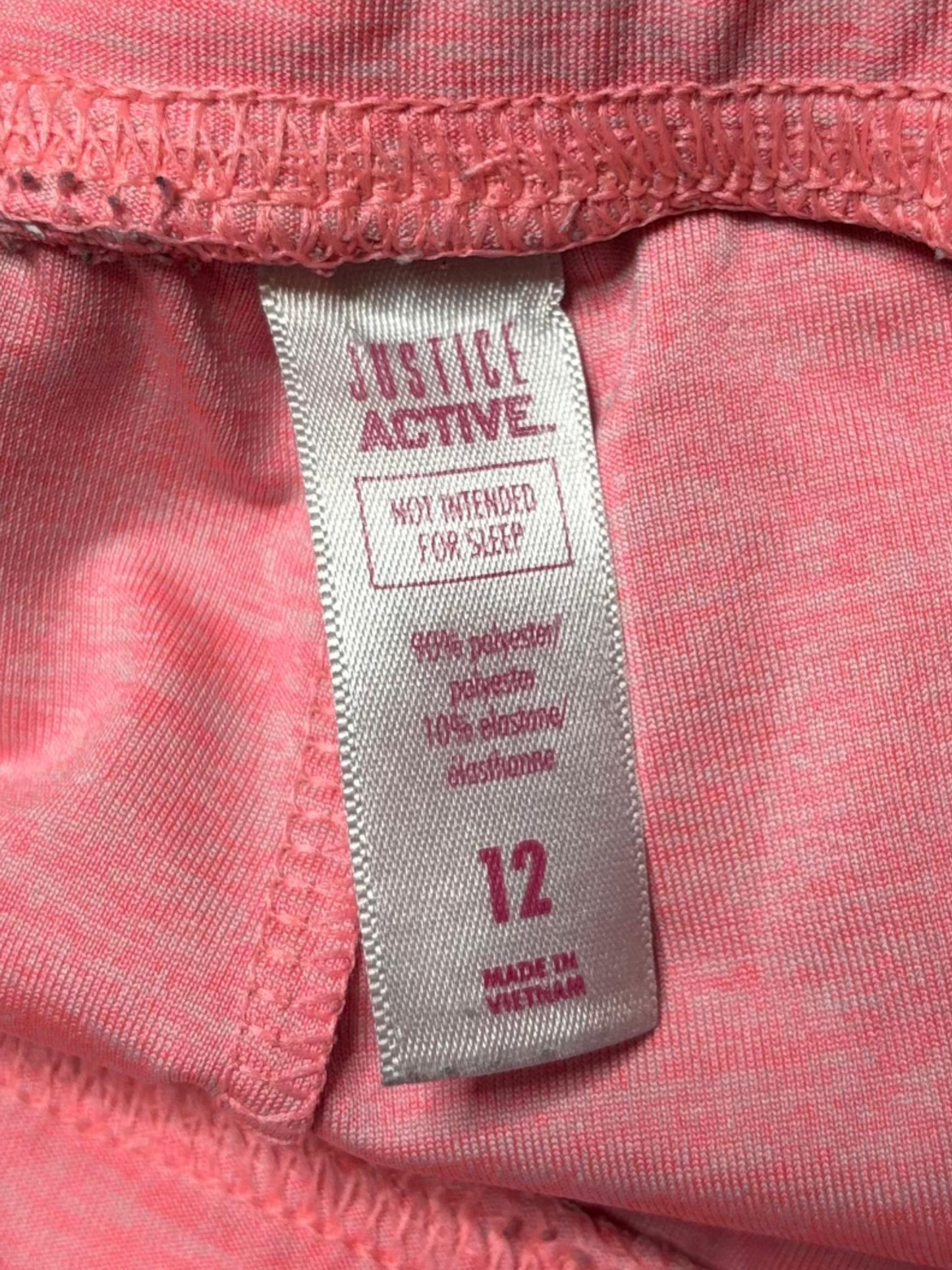 Justice active pink shorts