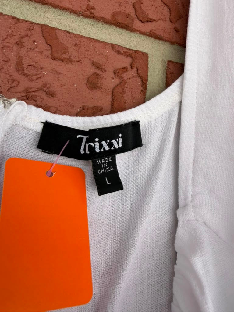 Trixxi white puff sleeve dress