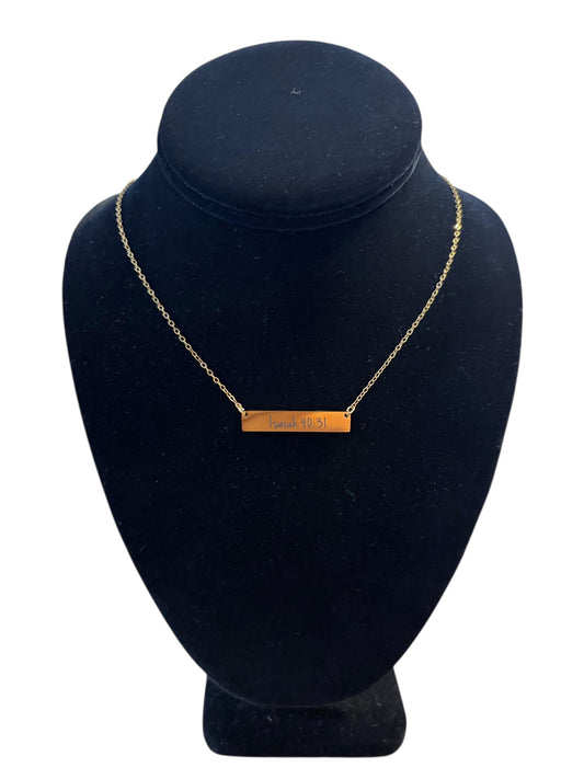 Isaiah 40:31 bar necklace