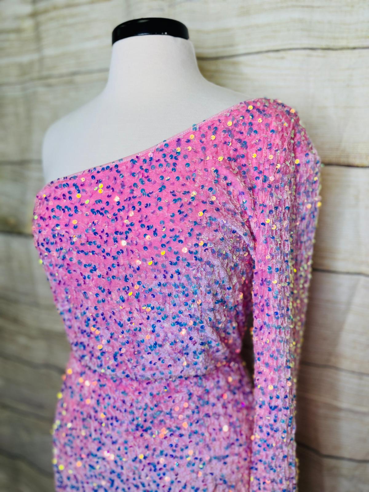 Pink sparkle HOCO dress