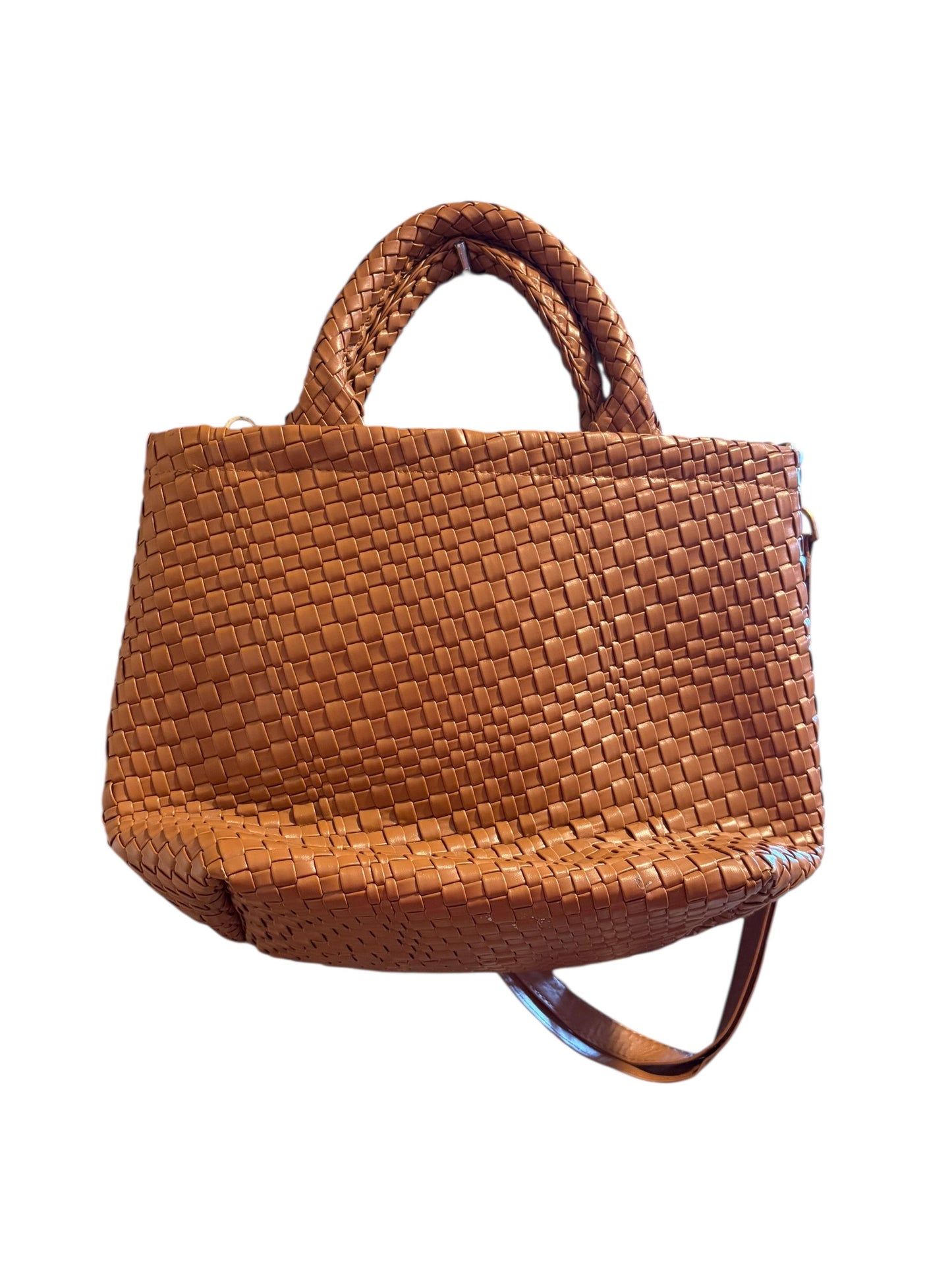 61107 Thirty One Tan croc bag with strap extension