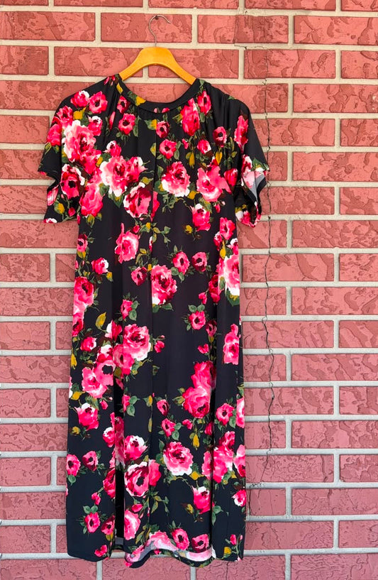 P!PHANY Red & Black Roses Dress