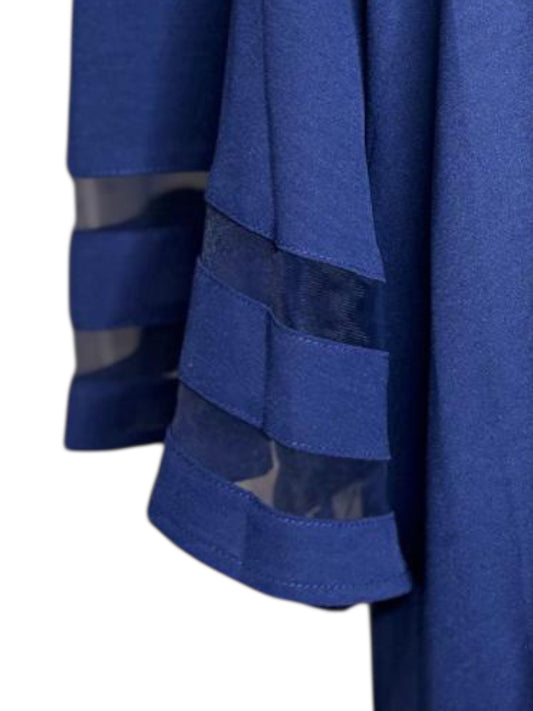 Peek a Book sleeve navy blue top