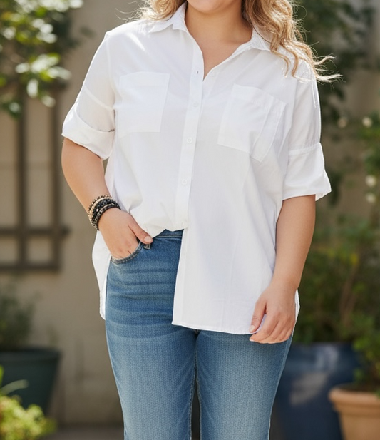 Not so basic white button up