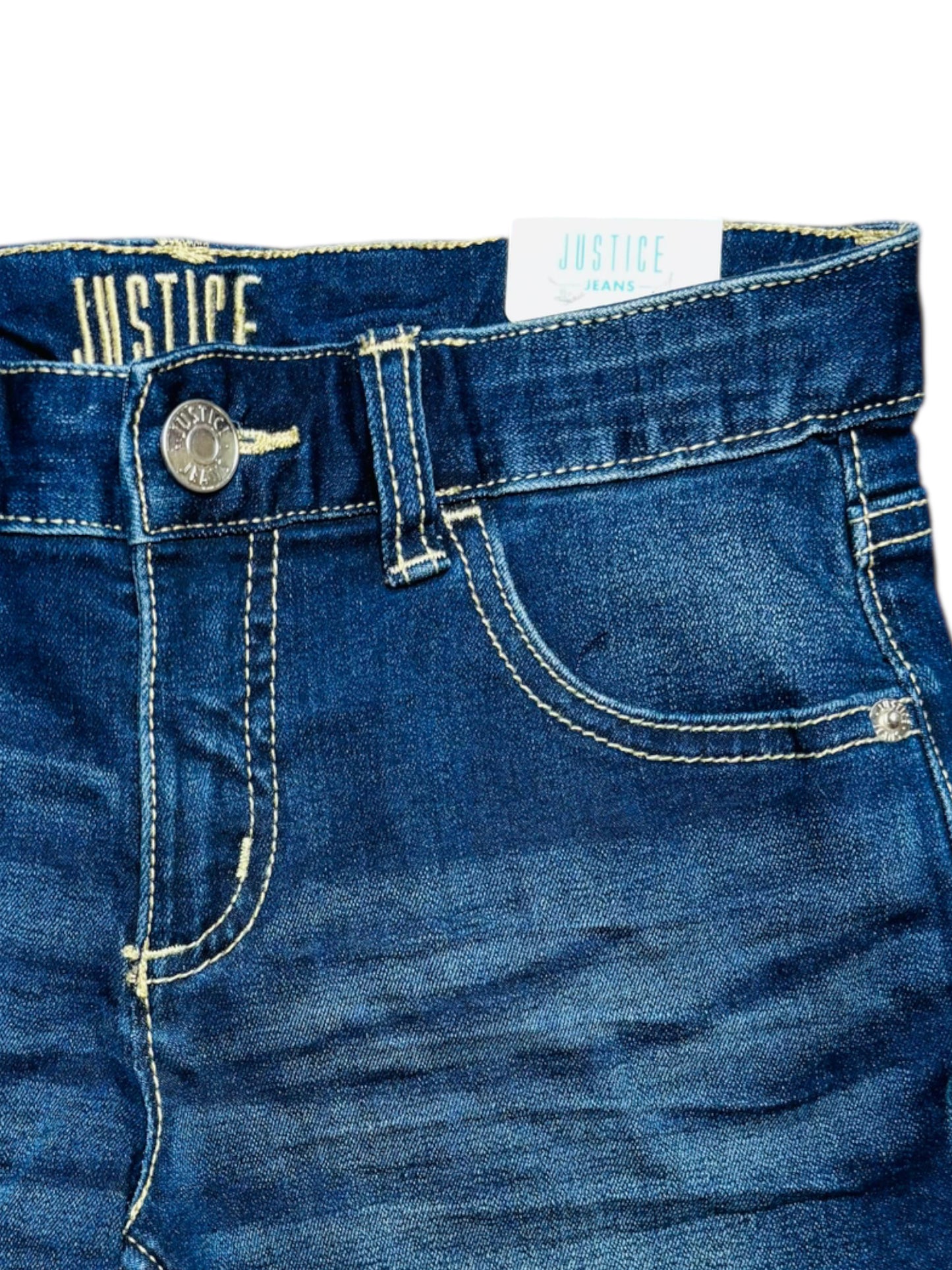 Justice denim shorts dark wash NWT