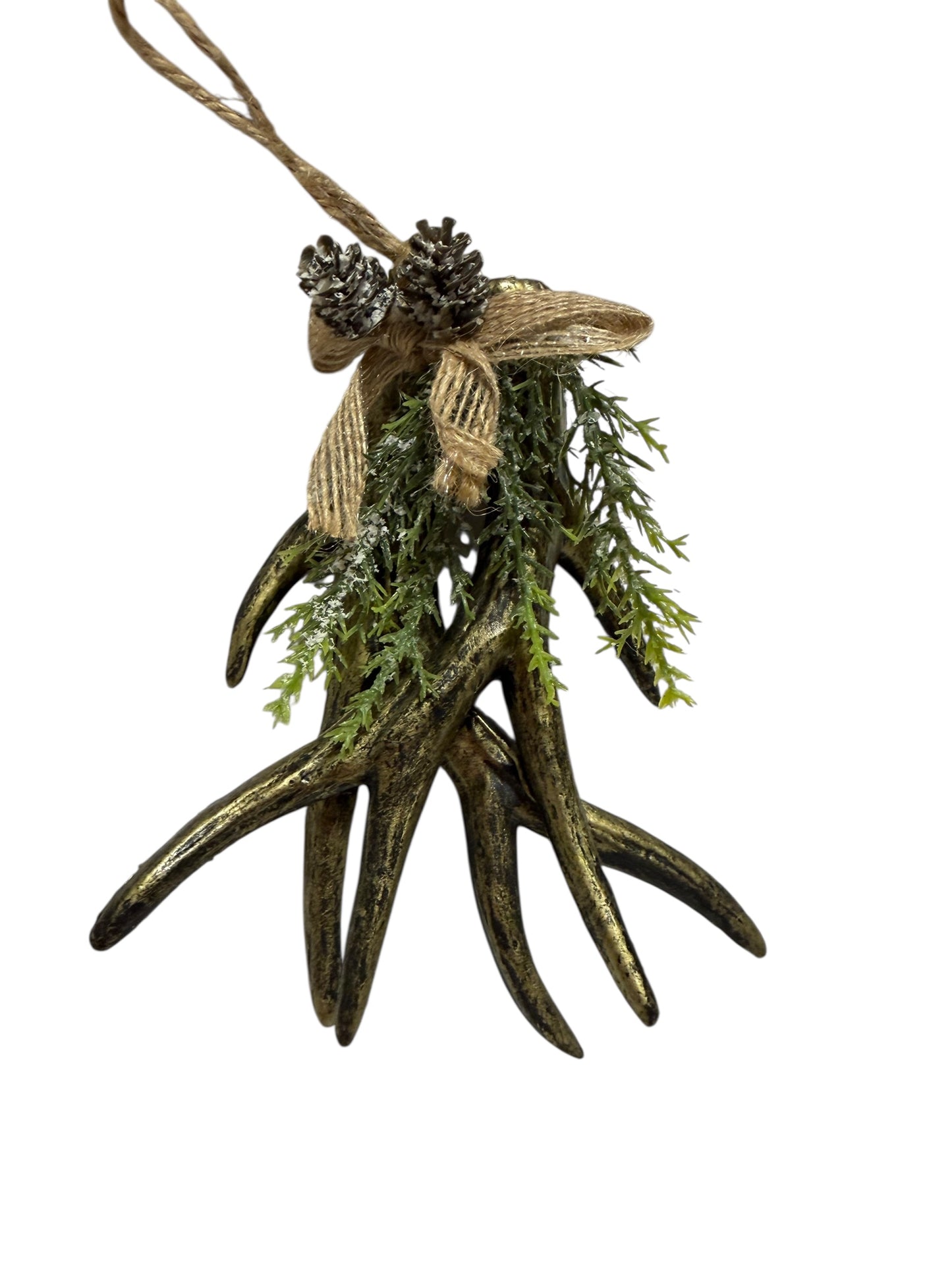 Deer antlers mistletoe ornament