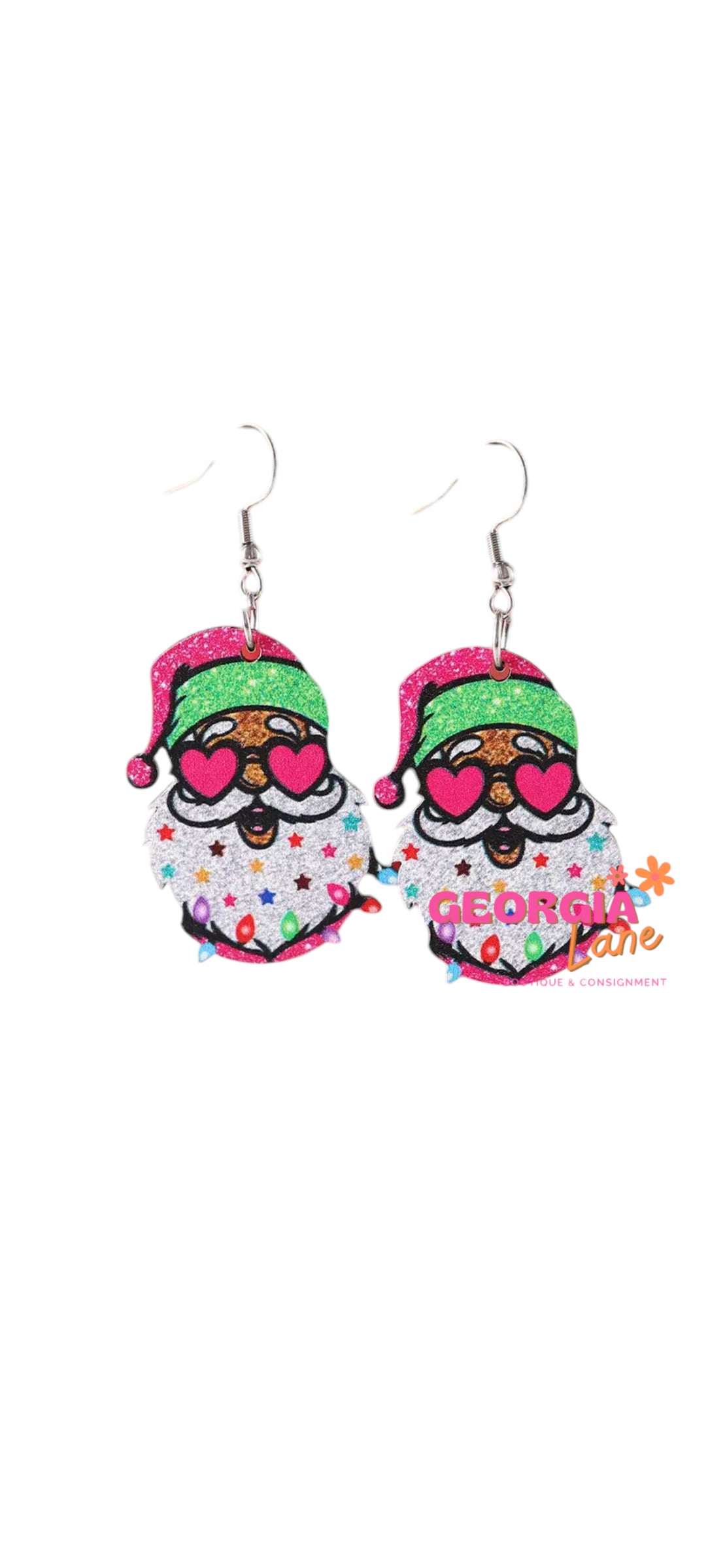 Santa bling beard earrings