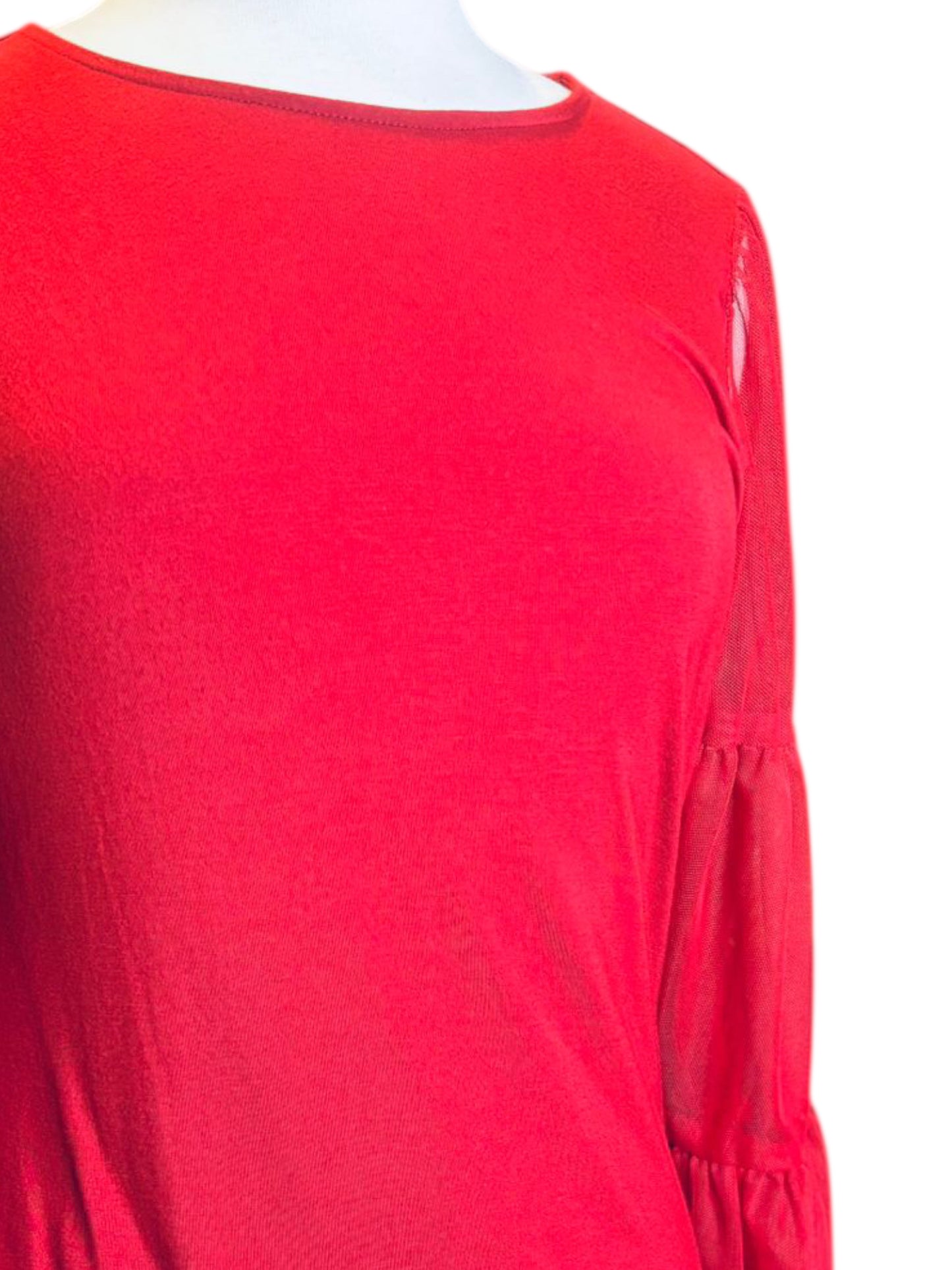 Vince Camuto sheer puff sleeve