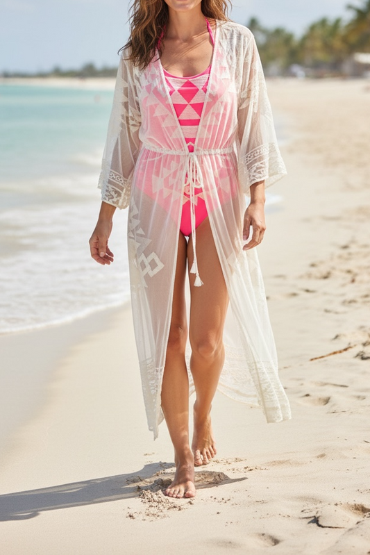 White Lace Cover Up