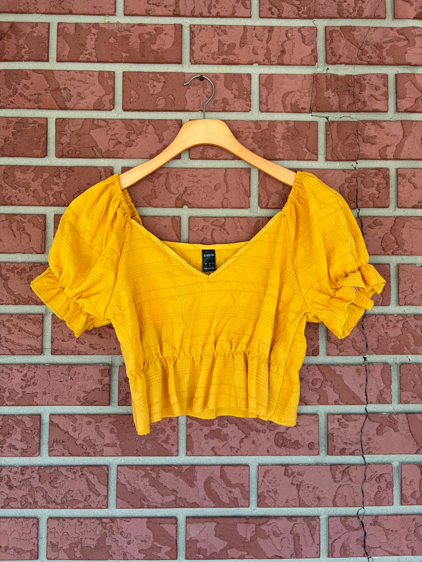 SHEIN yellow crop top