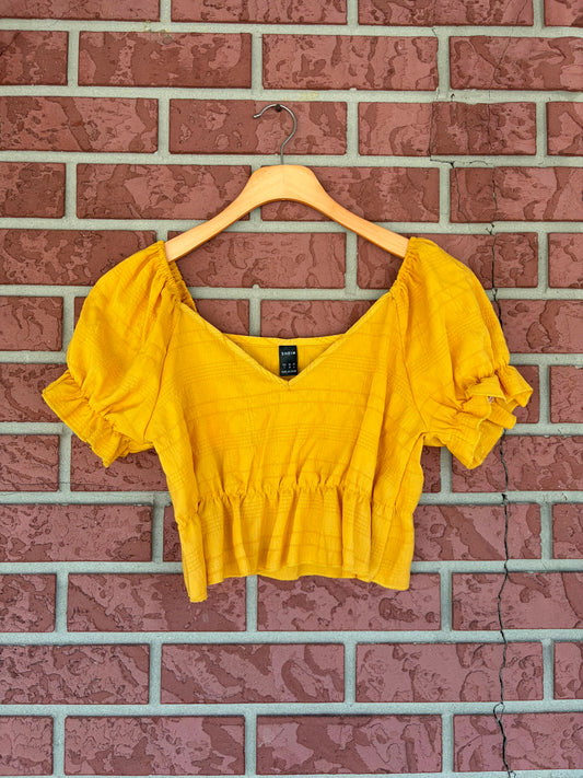 SHEIN yellow crop top