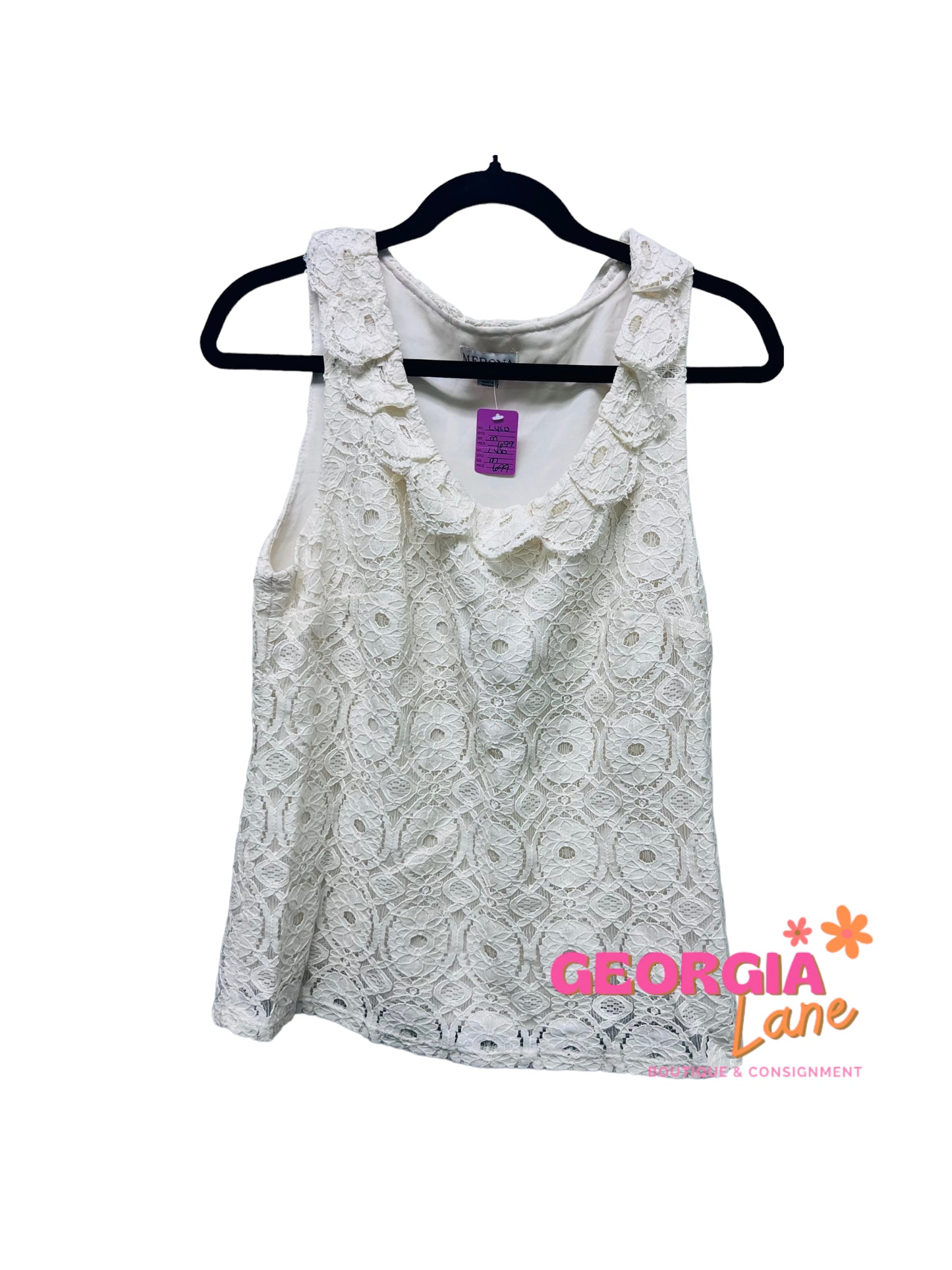 Merona cream lace top