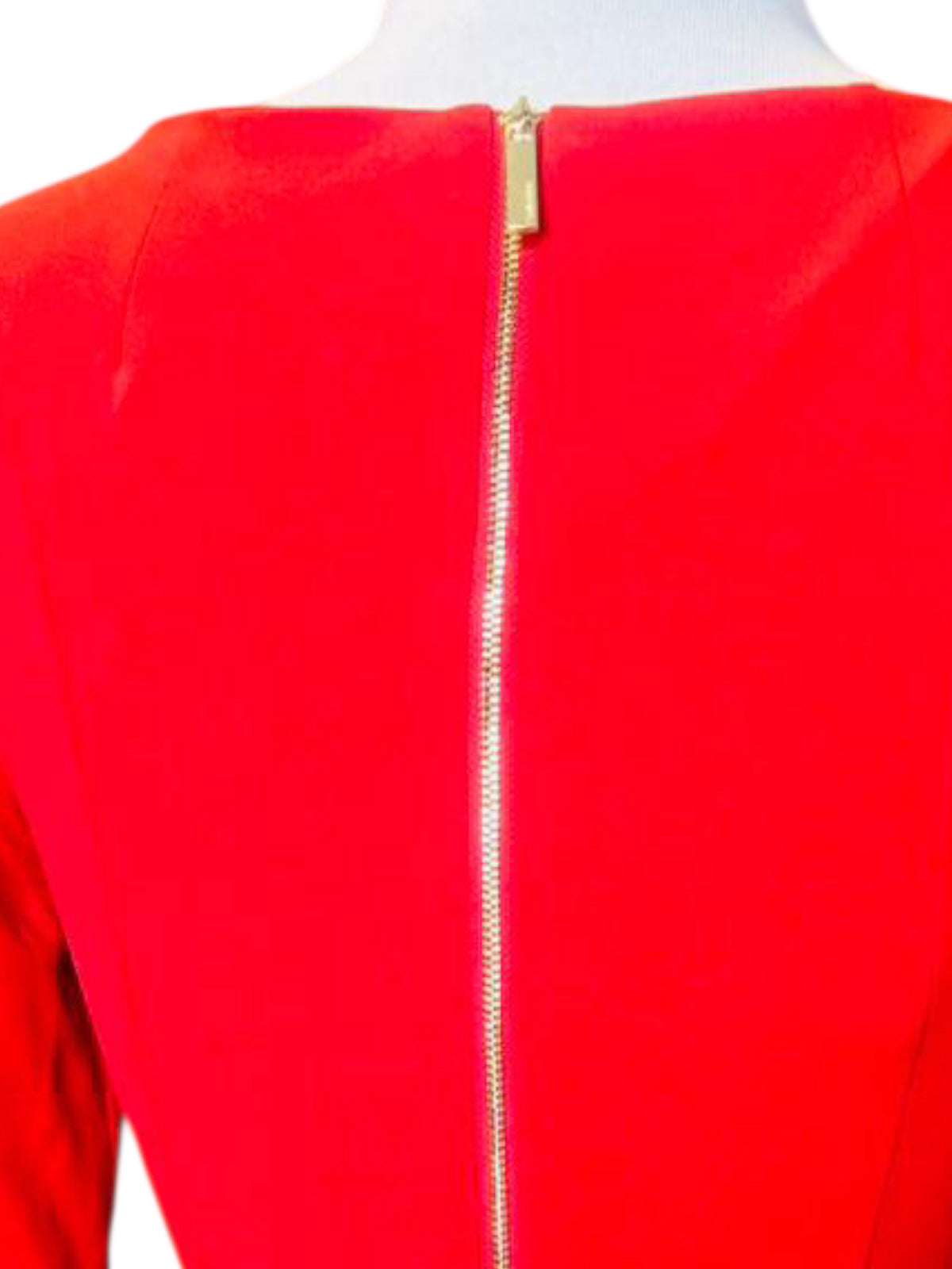 Calvin Klein red ruffle sleeve dress