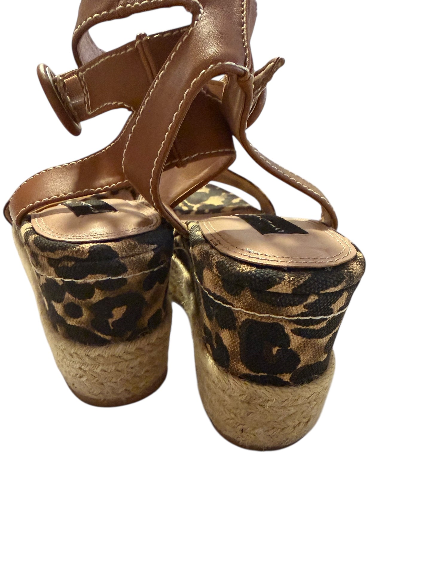 Steve Madden cheetah sandal wedges