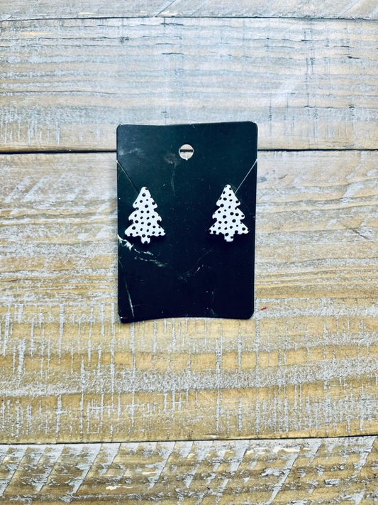 Black and White Christmas Tree earrings