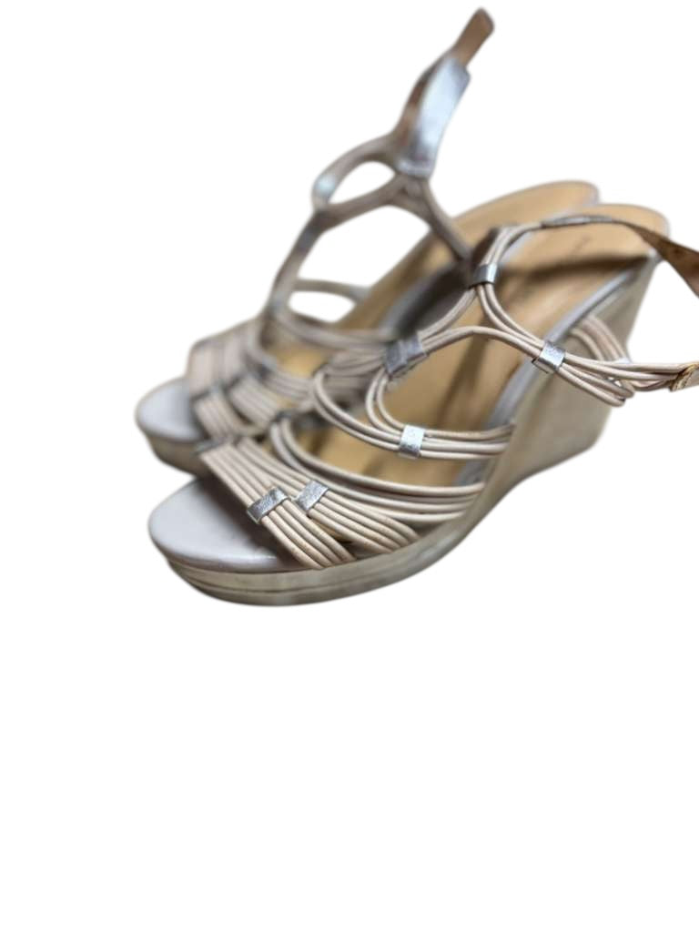 Antonio Melani tan wedge heels