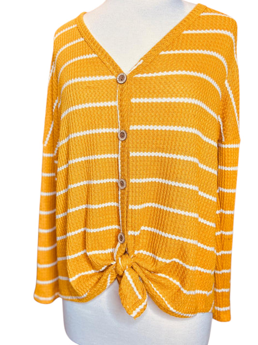 BiBi yellow stripe top