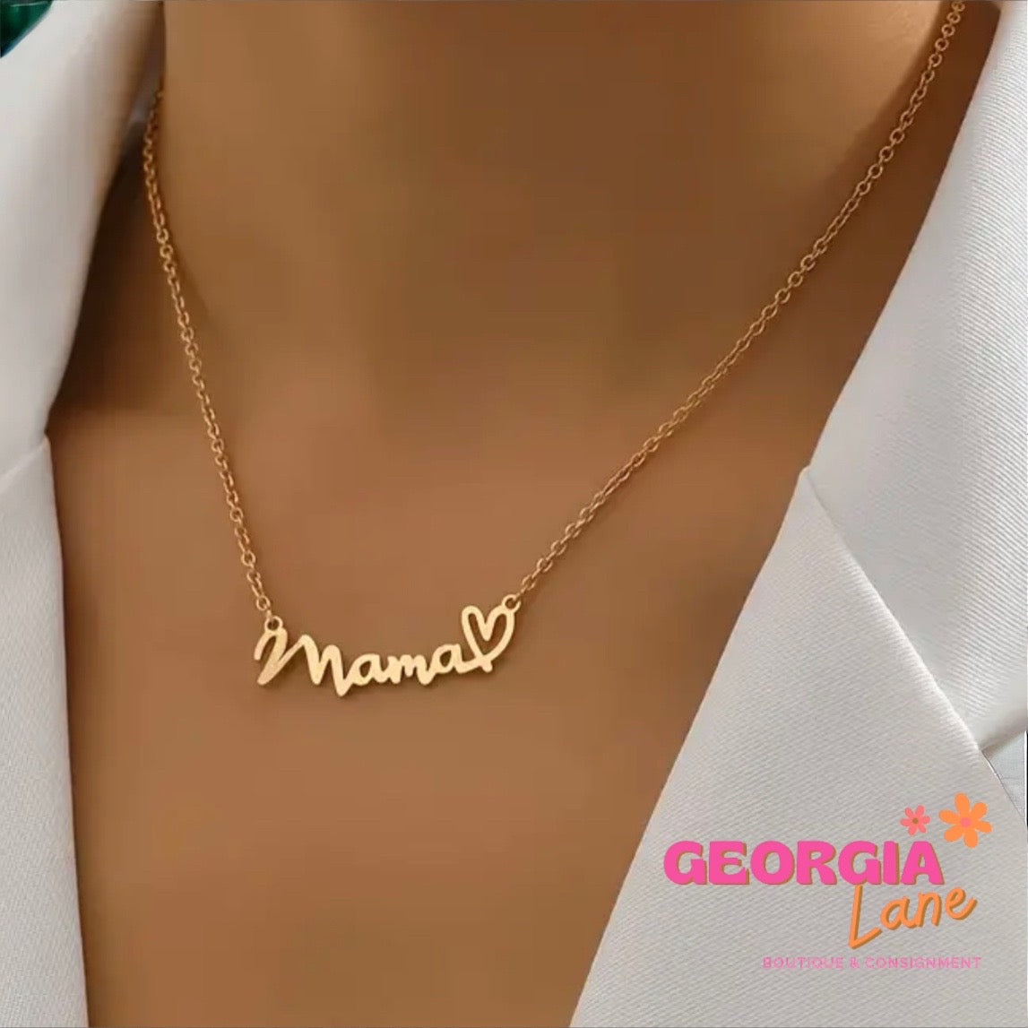 Mama heart necklace