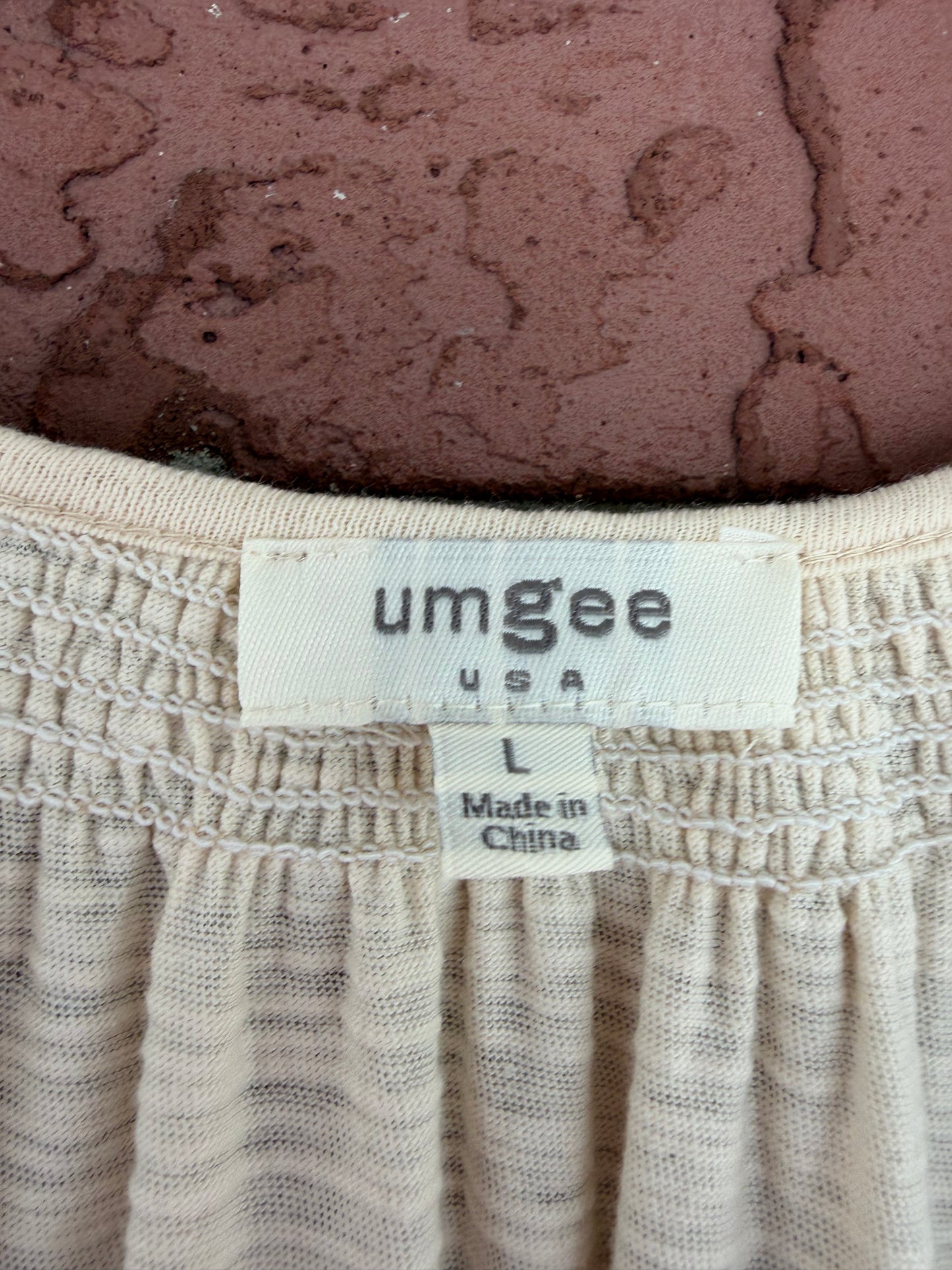 172 Umgee 3/4 sleeve cream dress