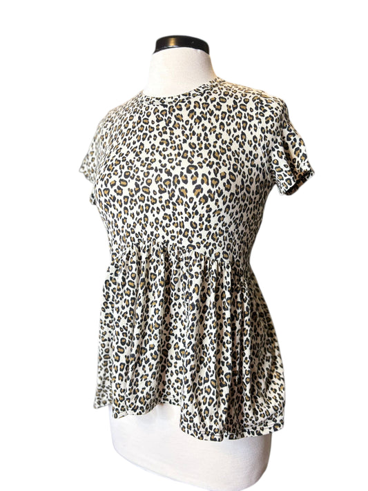 Gaze Cheetah Peplum Top