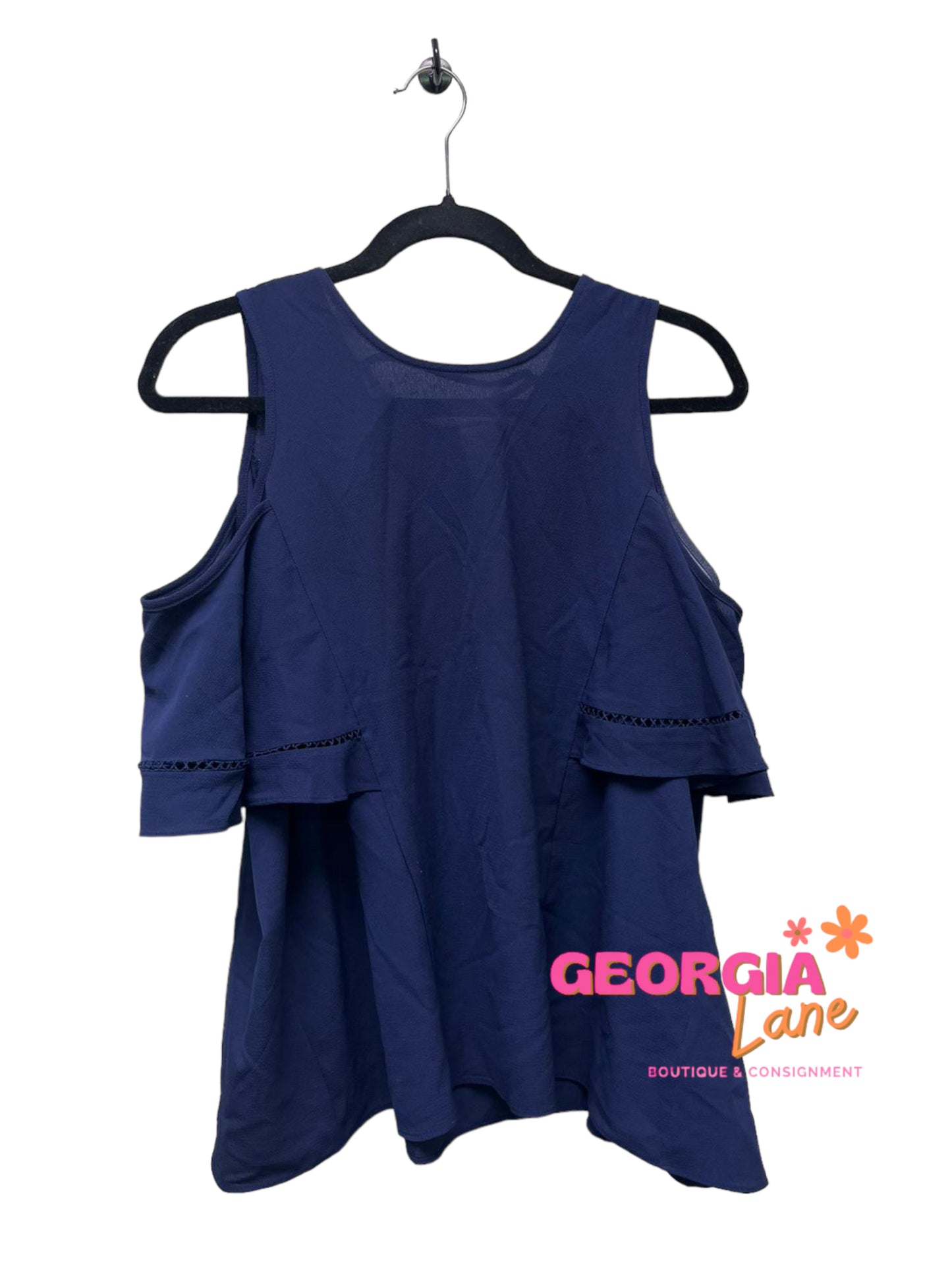 Blue Rain Cold Shoulder Top