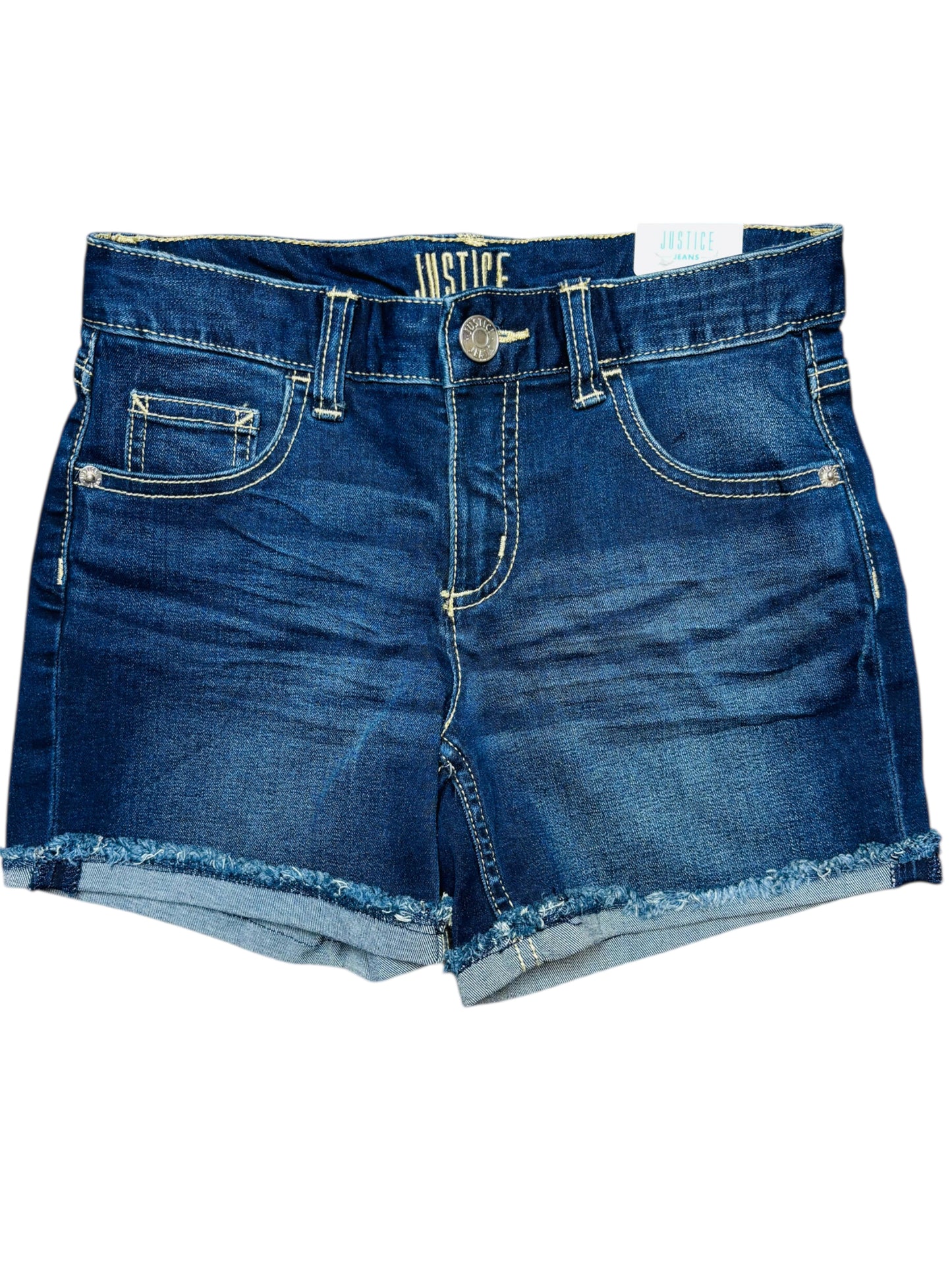 Justice denim shorts dark wash NWT
