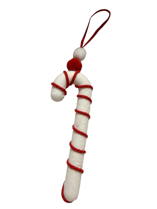 Candy cane white ornaments