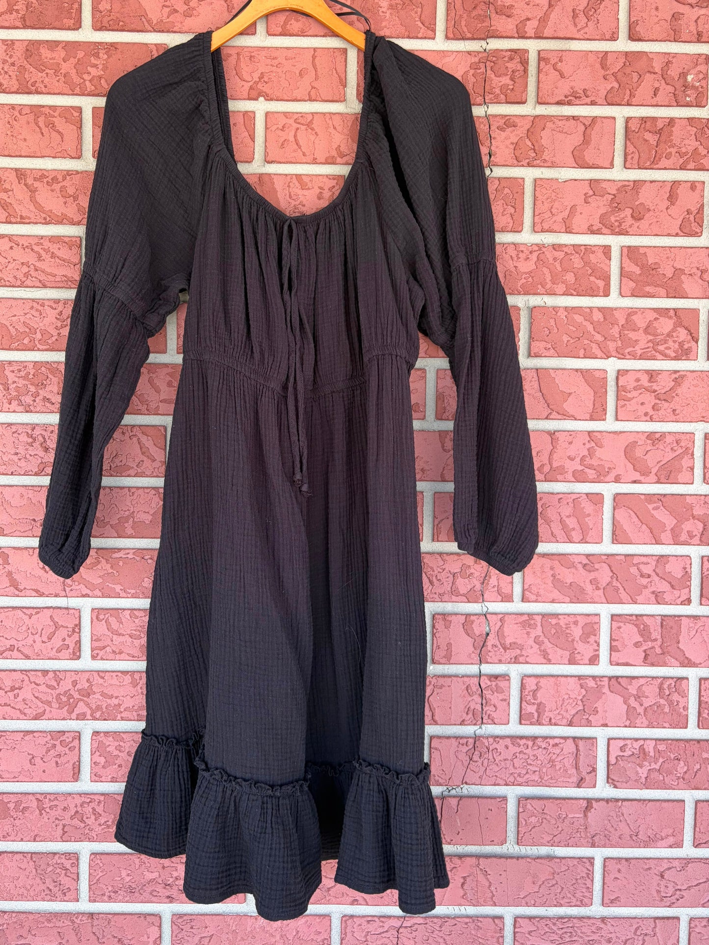 Blue Rain black midi dress