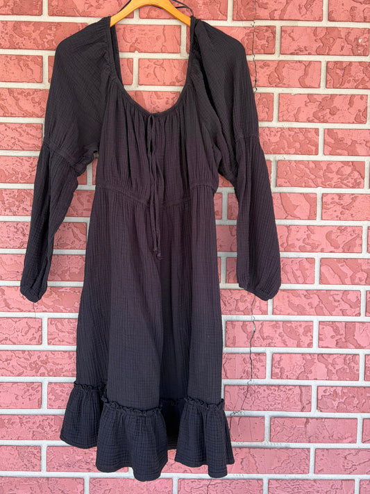 Blue Rain black midi dress