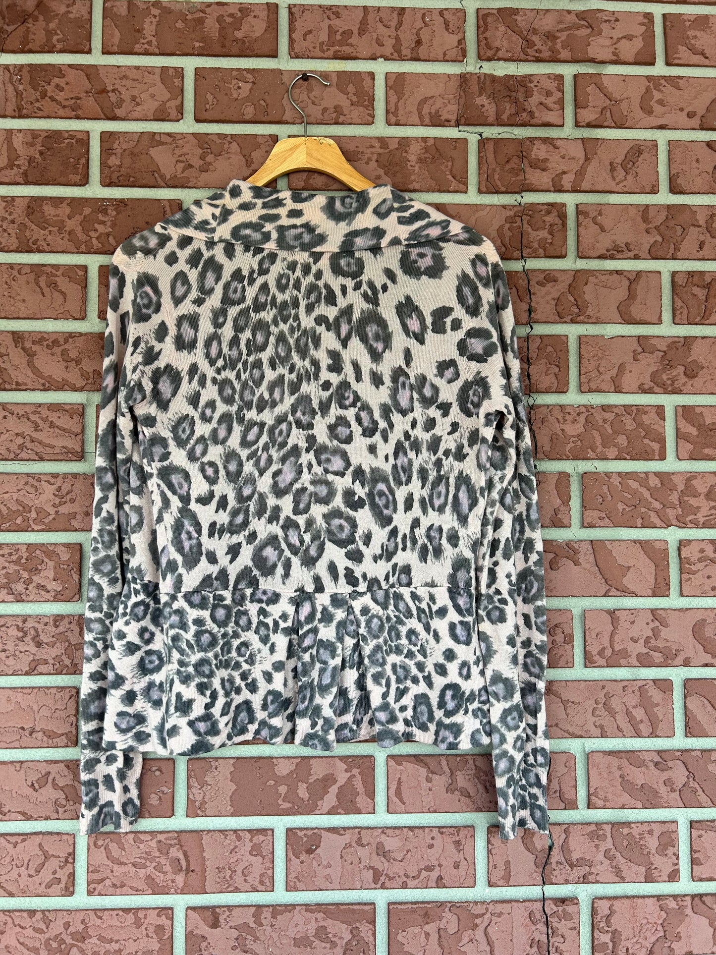 Rebecca Taylor cardigan ruffle cheetah