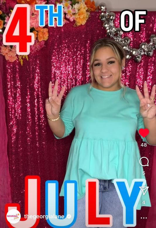 Blue top 3/4 sleeves