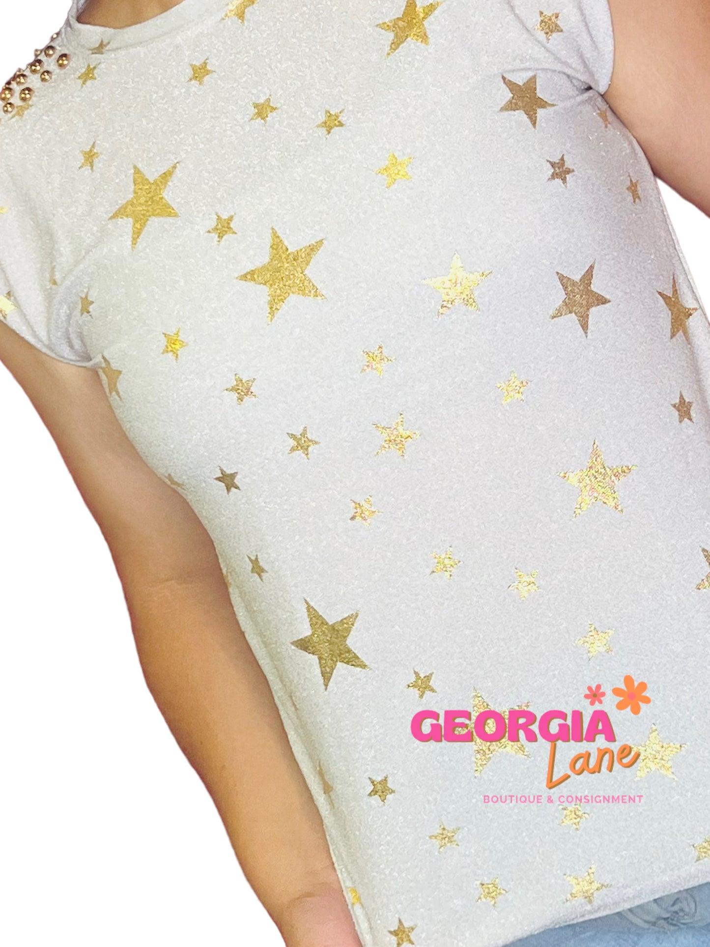 Gold star top