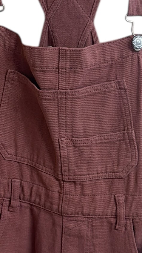 Wishlist jeans overalls brown auburn shorts