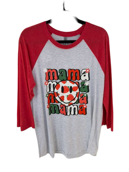 Mama strawberry 3/4 sleeve