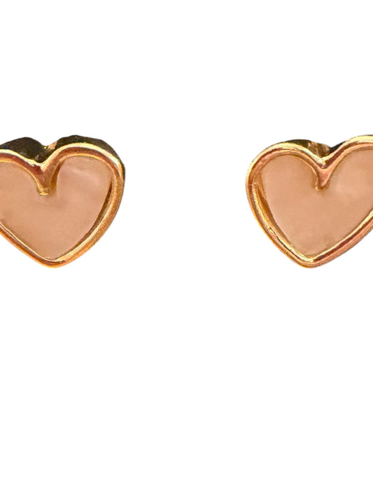Peach heart earrings