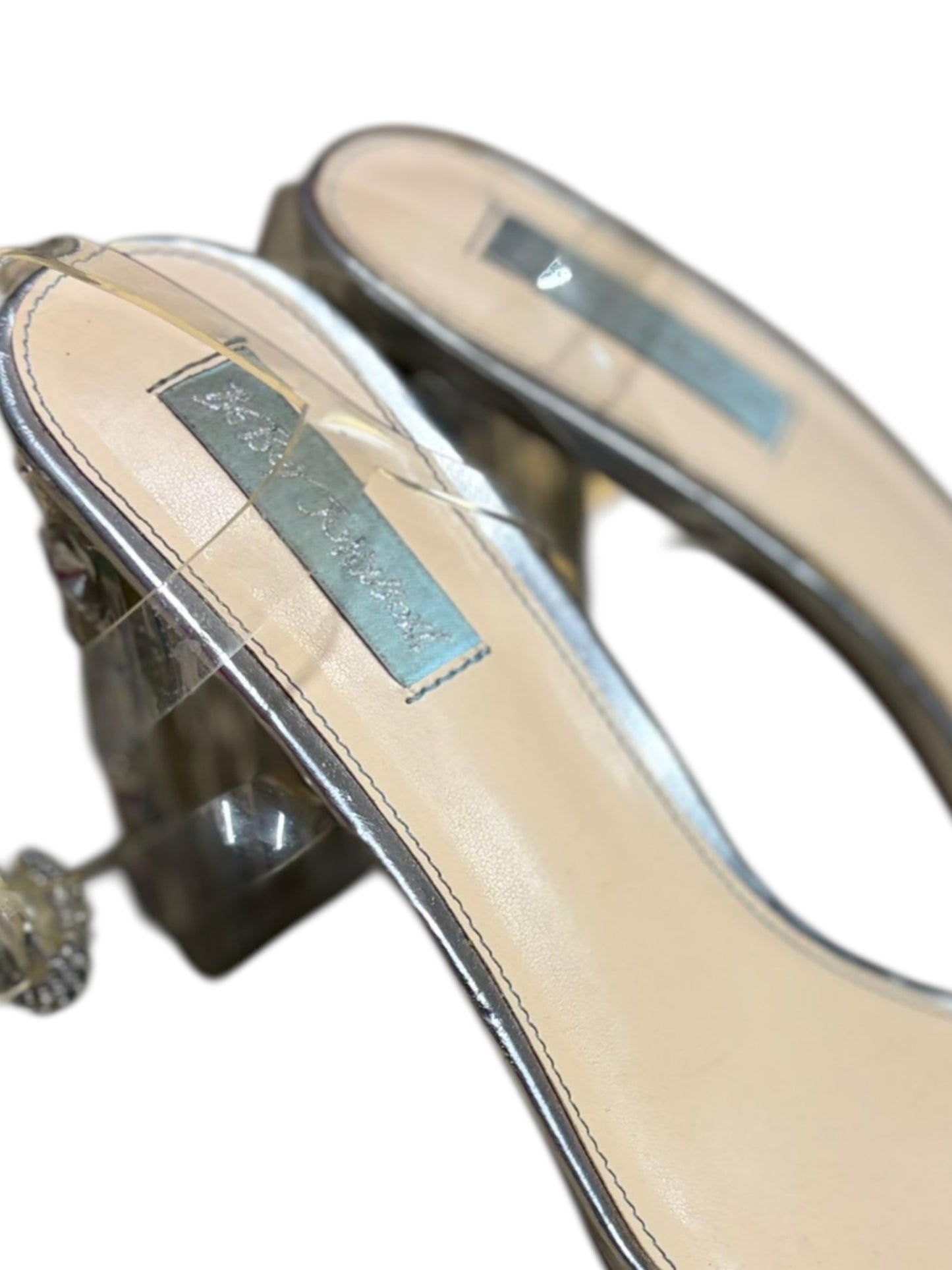 Jeweled heels silver clear straps