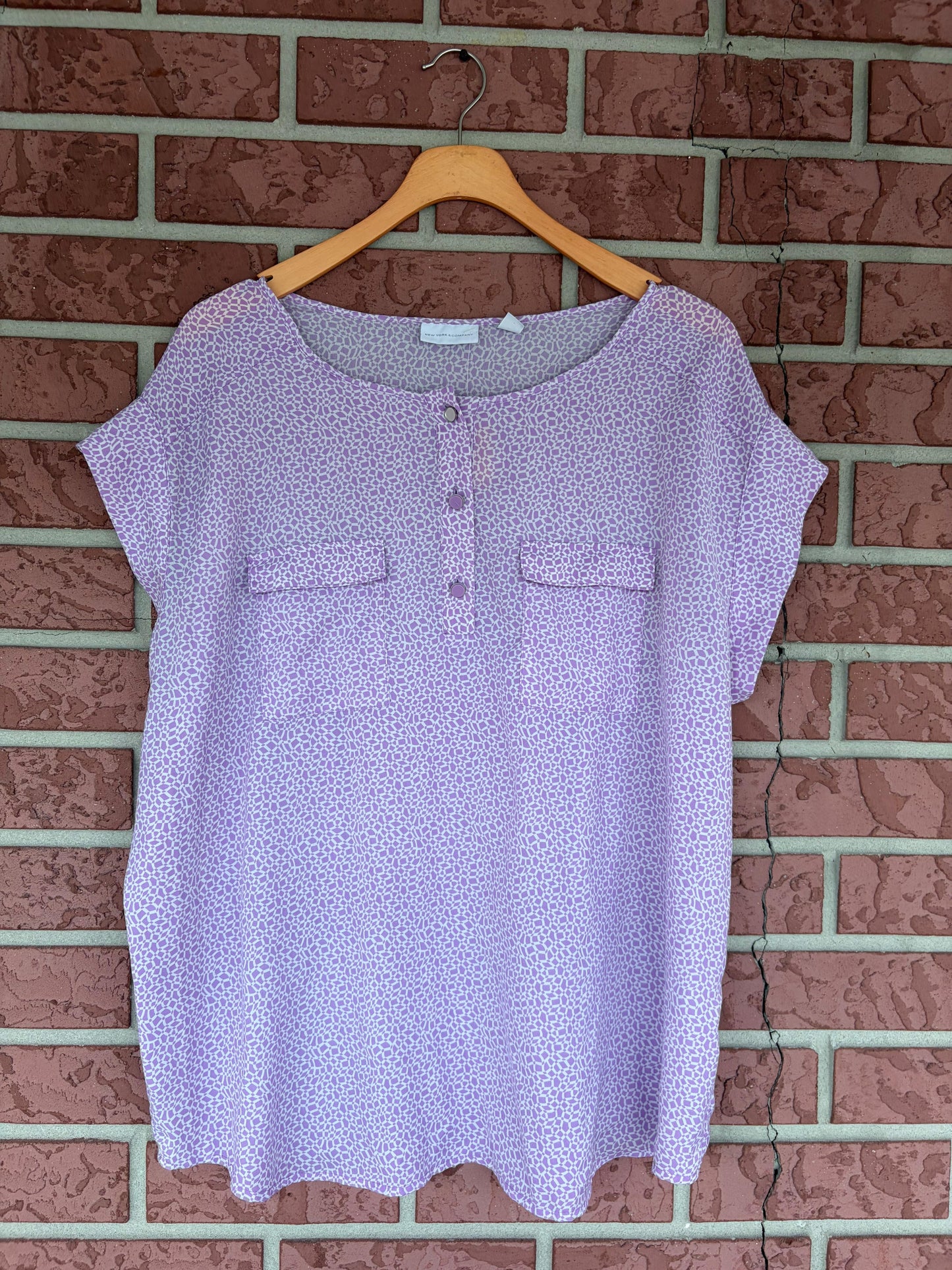 New York & Co purple dot top