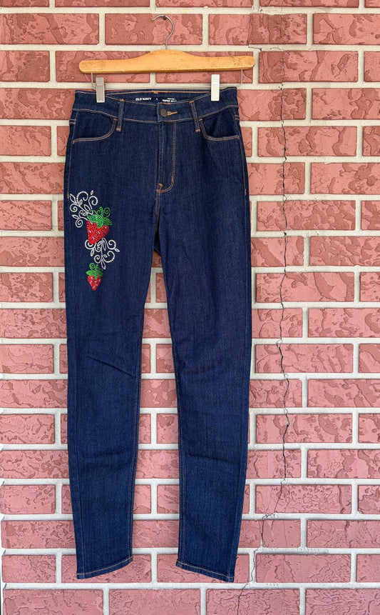 Old Navy Dark Wash Strawberry Skinny Jeans
