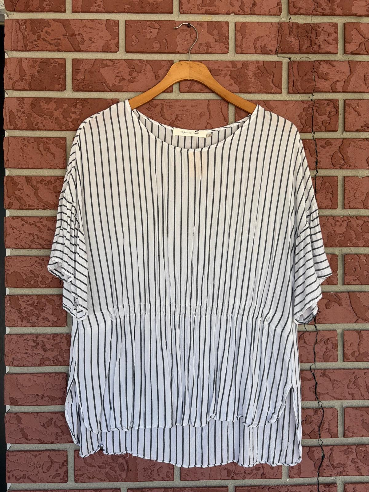Mustard Seed stripped white shirt