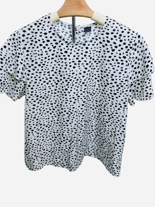 66 SHEIN dots white and black top