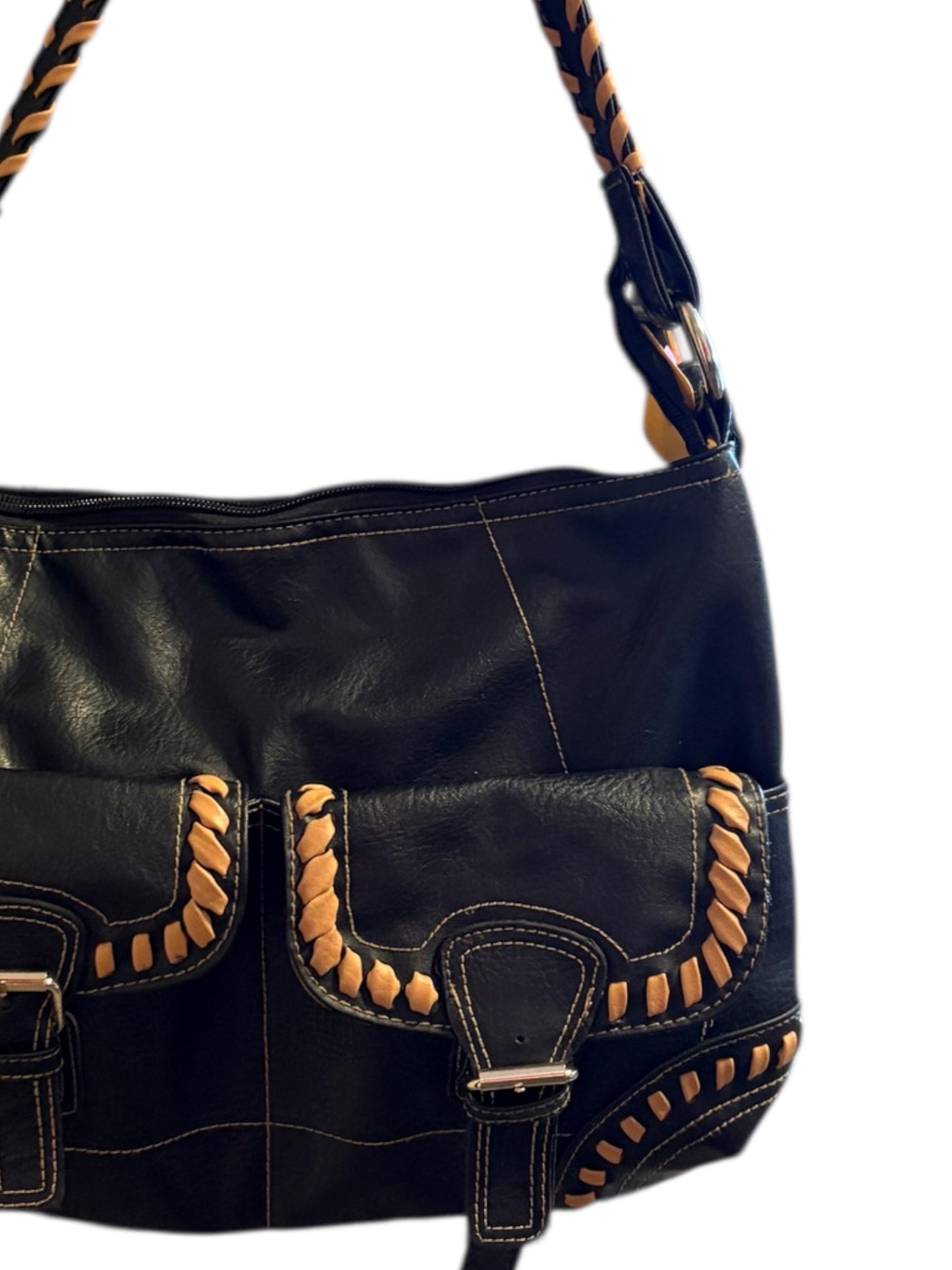 61101 Cato black leather like bag