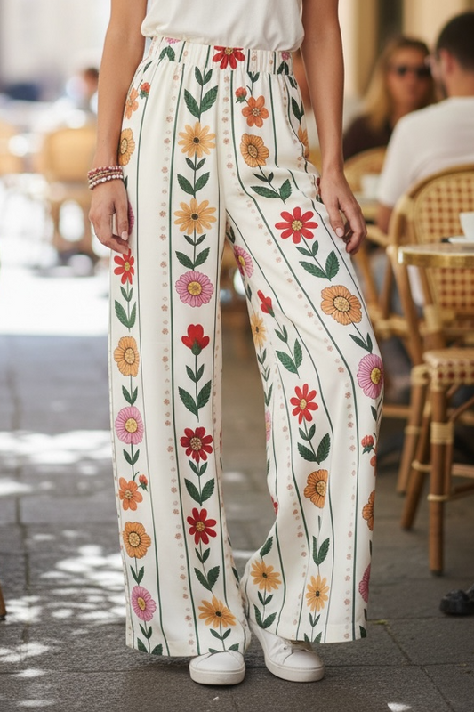 Floral summer pants